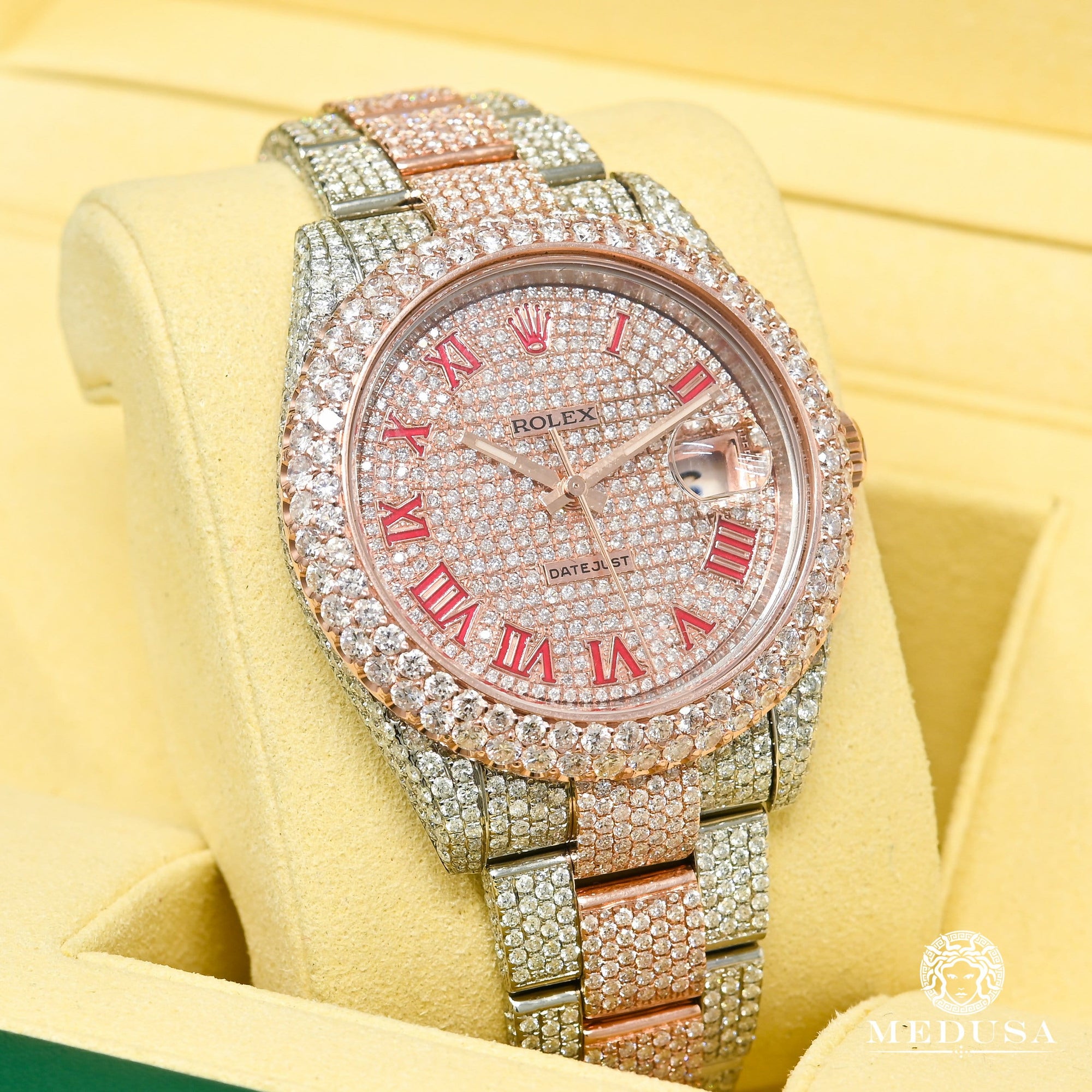 Montre Rolex | Montre Homme Rolex Datejust 41mm - Full Honeycomb Everose Or Rose 2 Tons