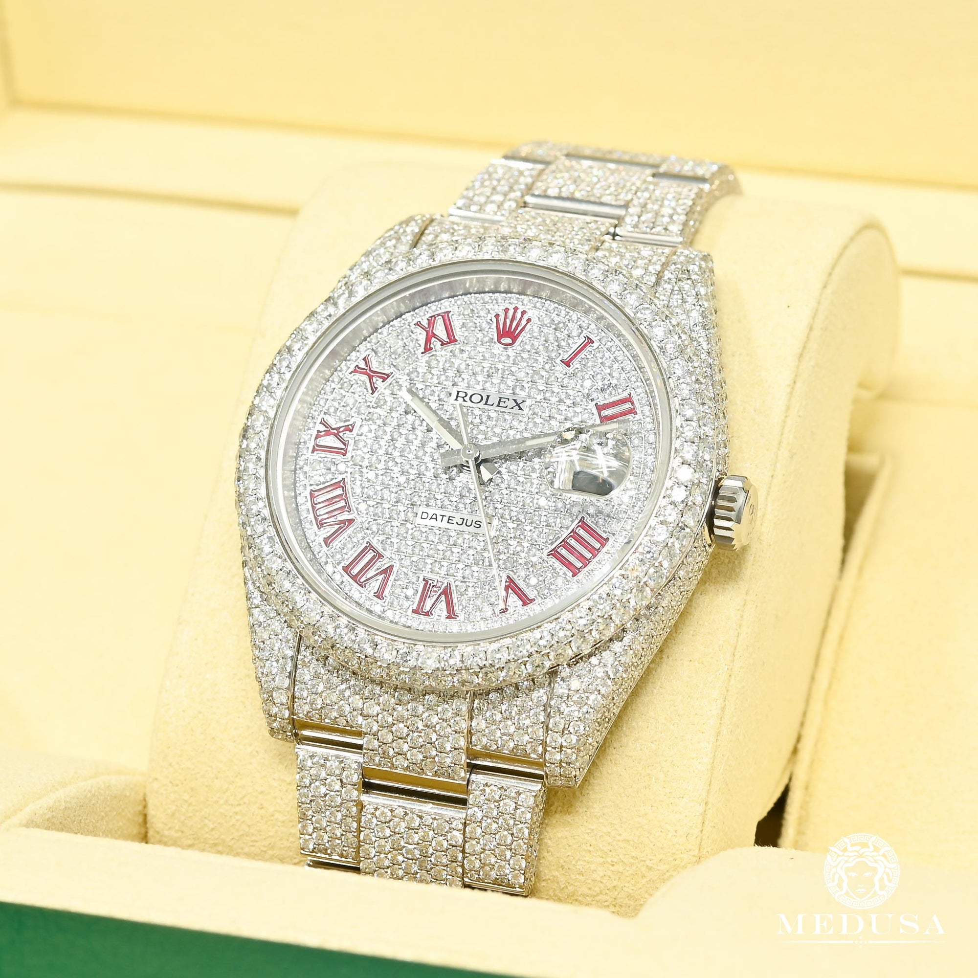 Montre Rolex | Montre Homme Rolex Datejust 41mm - Full Honeycomb Red Stainless