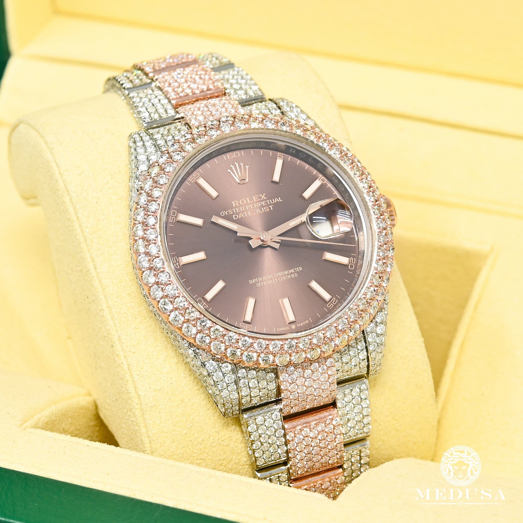 Montre Rolex | Montre Homme Rolex Datejust 41mm - Honeycomb Everose Or Rose 2 Tons