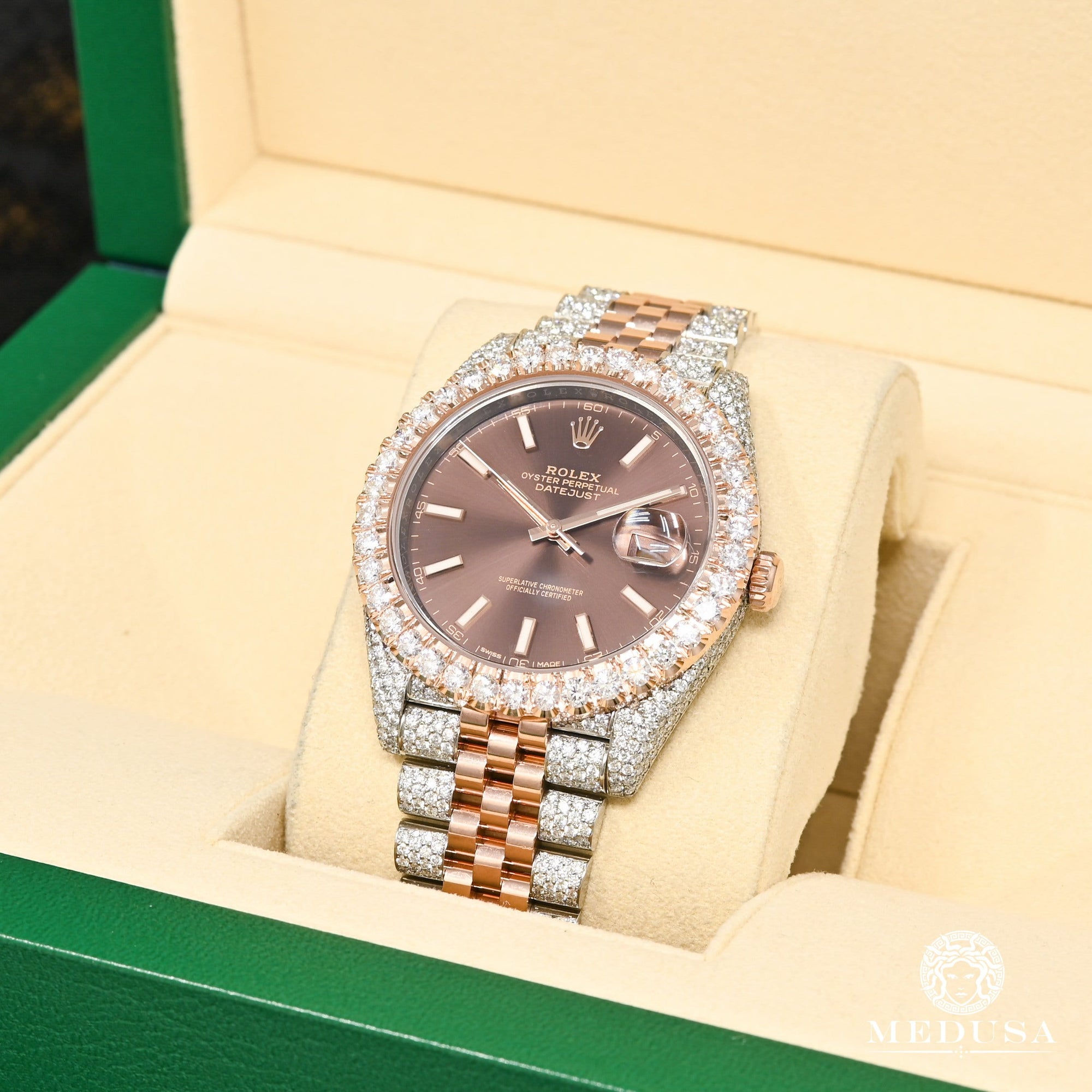 Montre Rolex | Montre Homme Rolex Datejust 41mm - Jubilee Everose Bezel Iced Or Rose 2 Tons