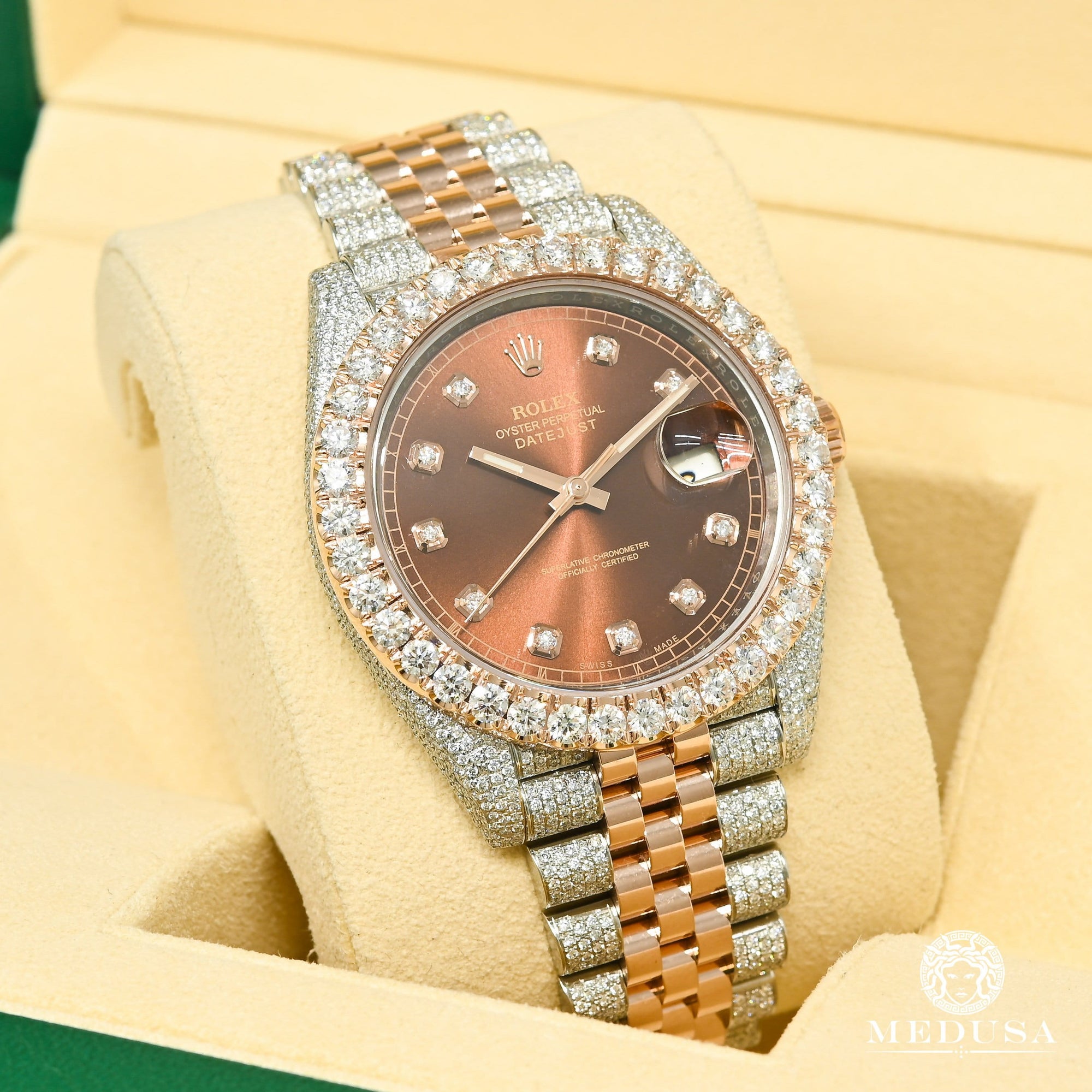 Montre Rolex | Montre Homme Rolex Datejust 41mm - Jubilee Everose Iced Or Rose 2 Tons