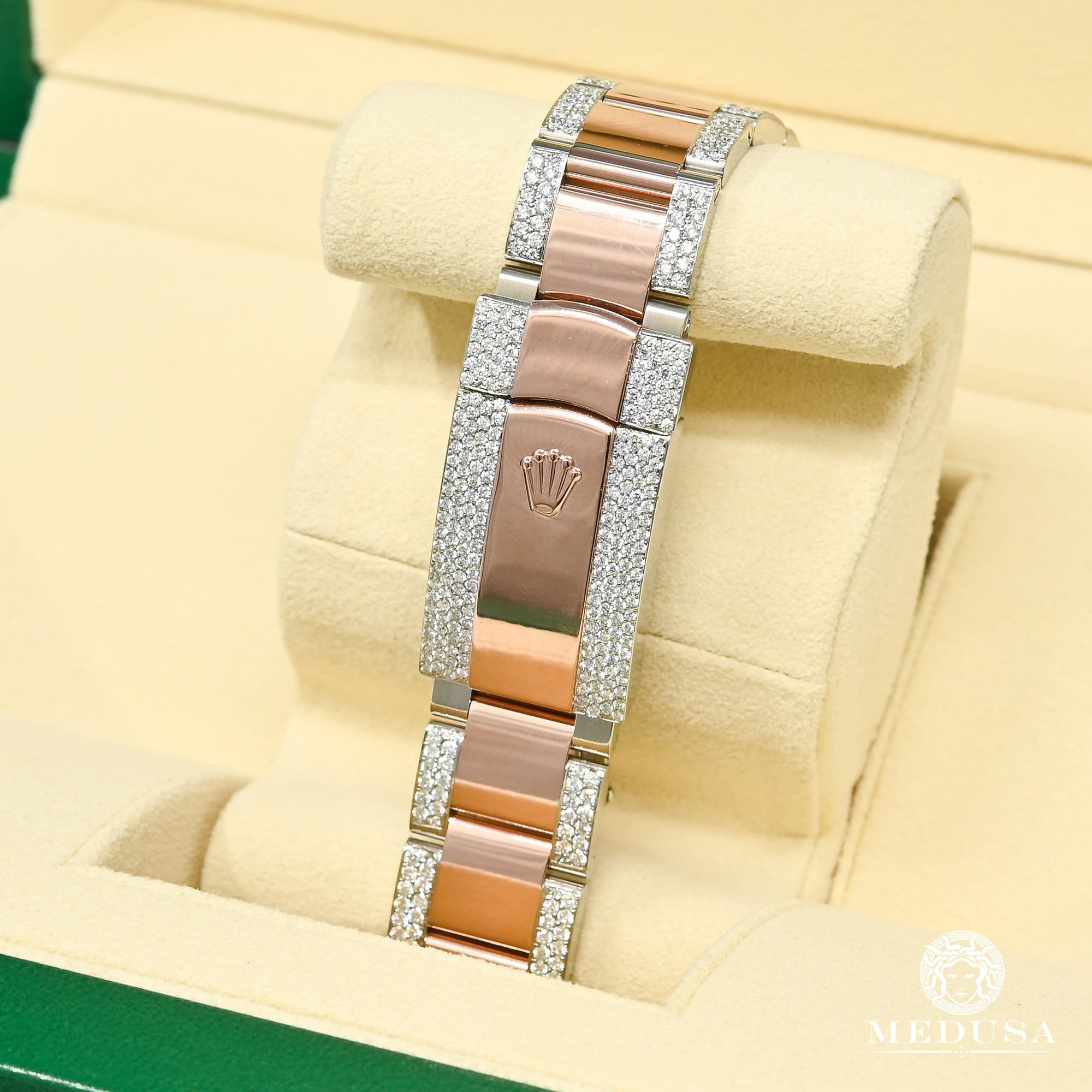Montre Rolex | Montre Homme Rolex Datejust 41mm - Sundust Fluted Everose Iced Or Rose 2 Tons