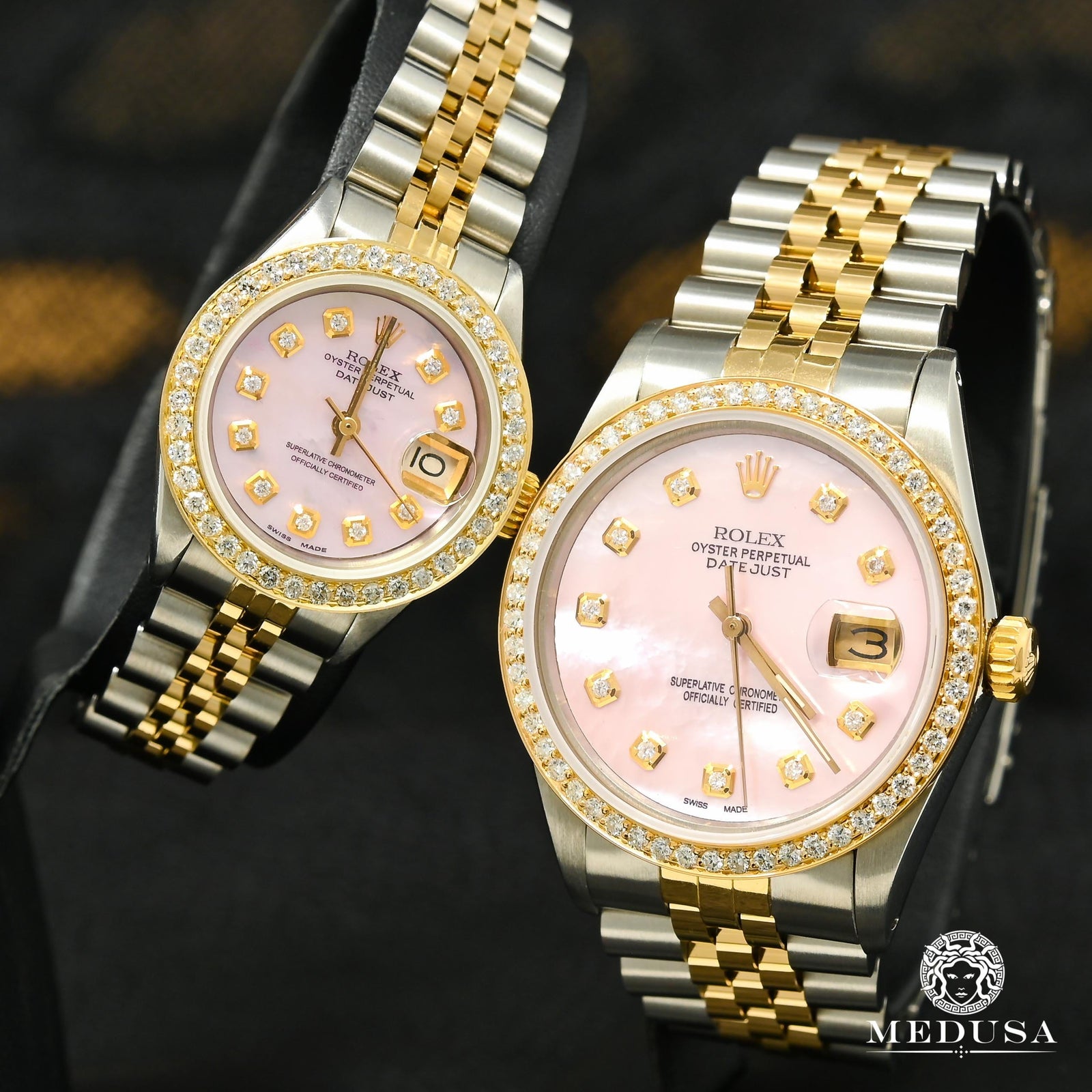Montre Rolex | Montre Homme Rolex Datejust Set Elle & Lui - Pink Or 2 Tons