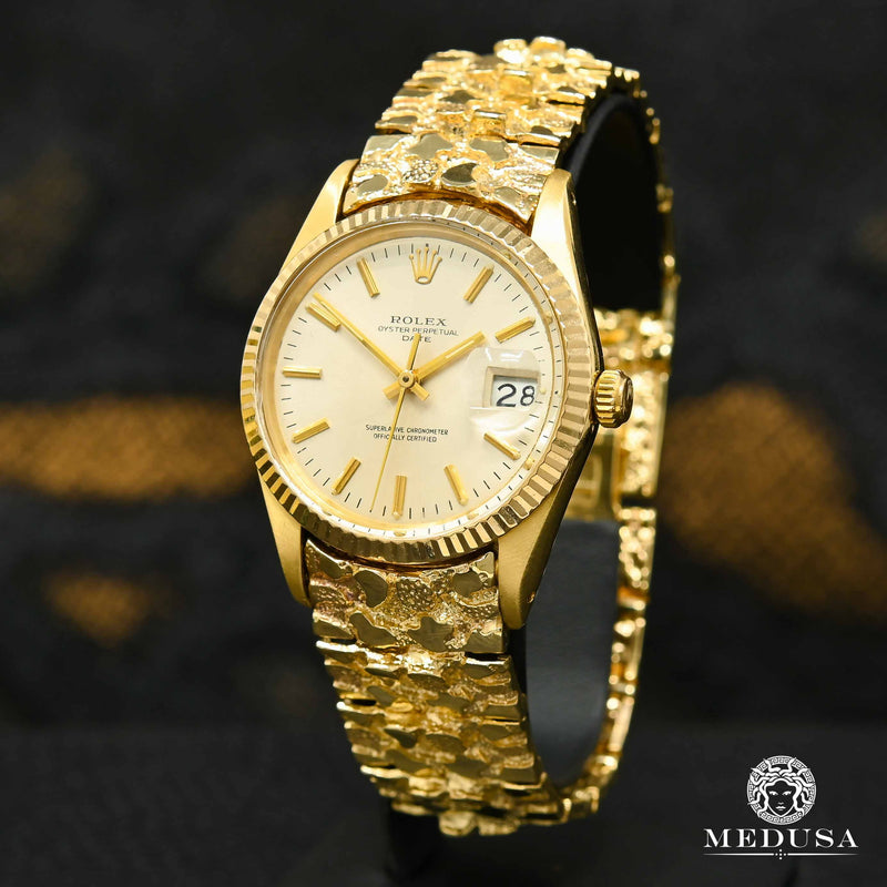 Montre Rolex | Montre Homme Rolex Gold Date 34mm - Nugget Or Jaune