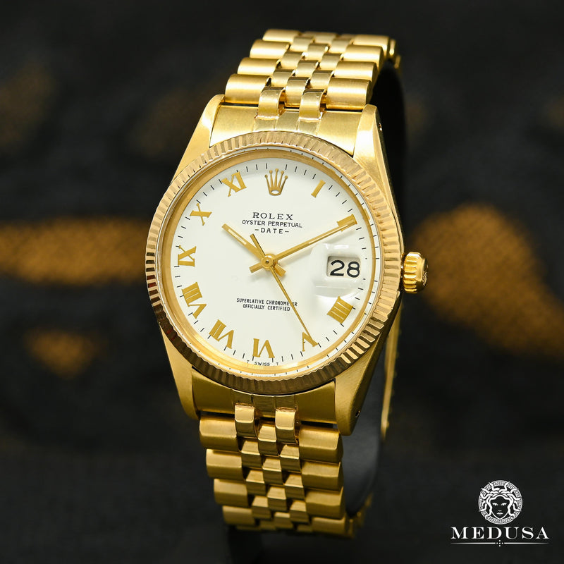 Montre Rolex | Montre Homme Rolex Gold Datejust 34mm - White Or Jaune