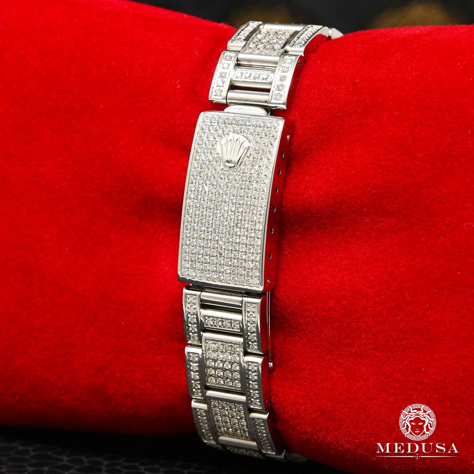 Montre Rolex | Montre Femme Rolex Oyster Perpetual Date 31mm - Full Iced Out Stainless