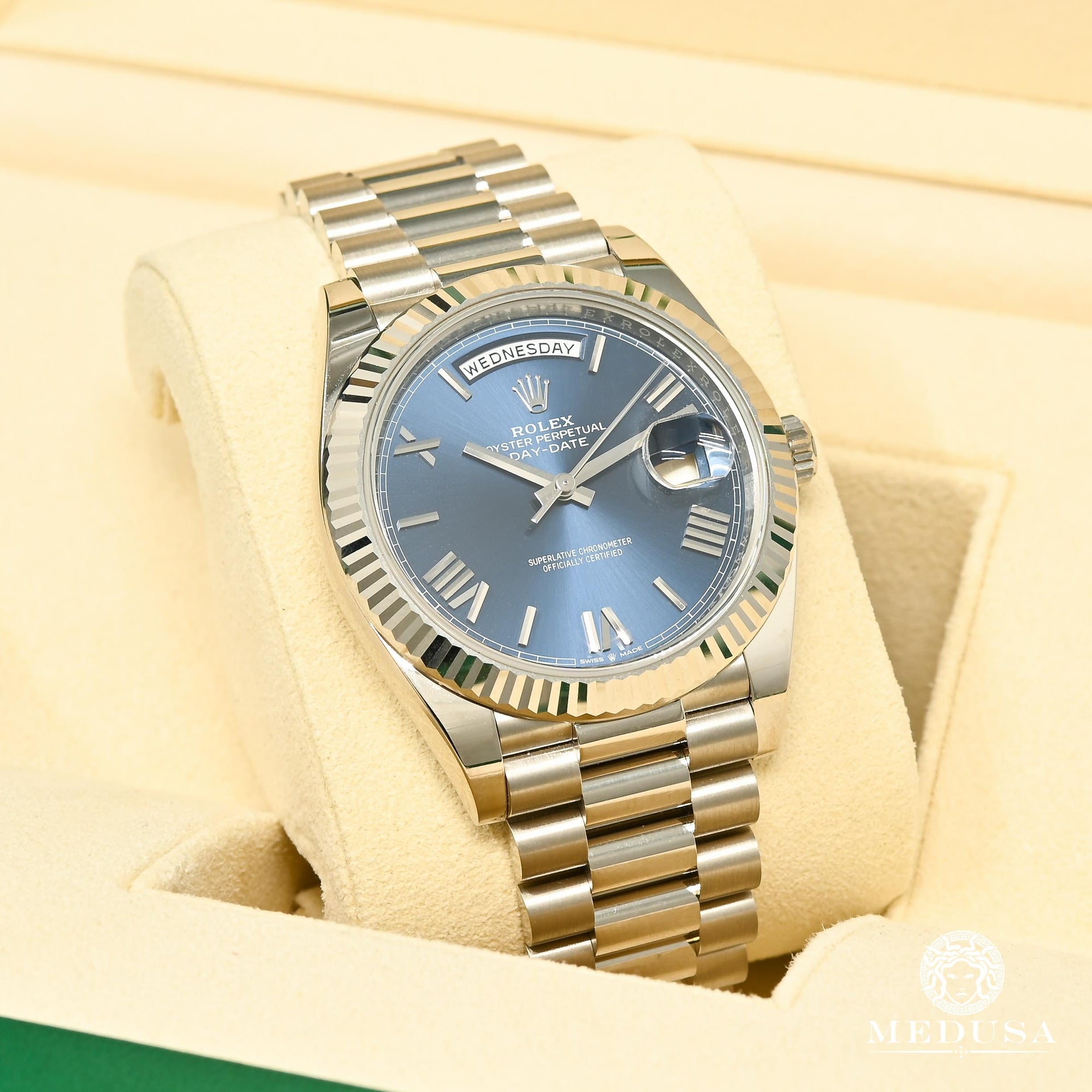 Montre Rolex | Montre Homme Rolex President Day-Date 40mm - Bleu Or Blanc Or Blanc