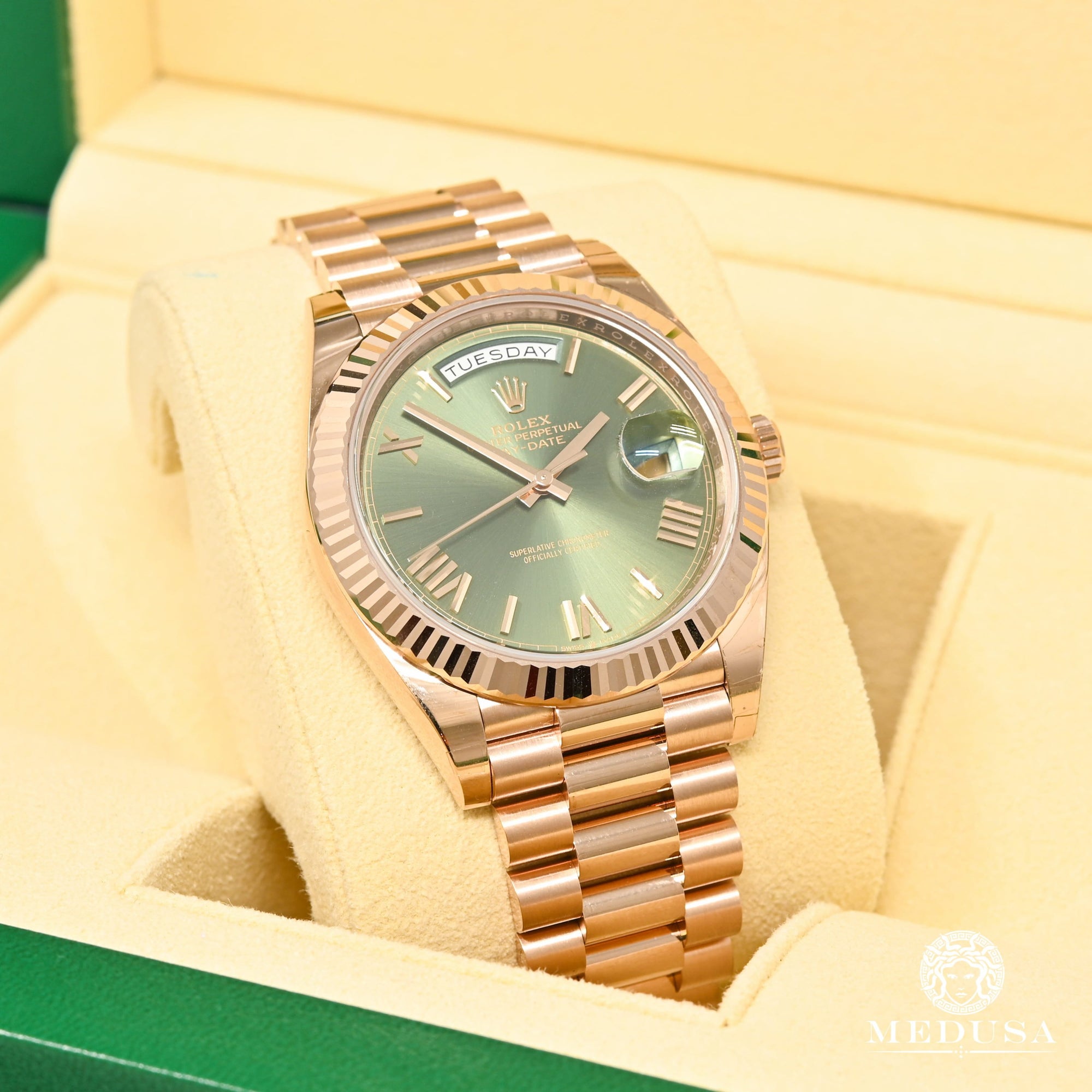 Montre Rolex | Montre Homme Rolex President Day-Date 40mm - Olive Rose Gold Or Rose
