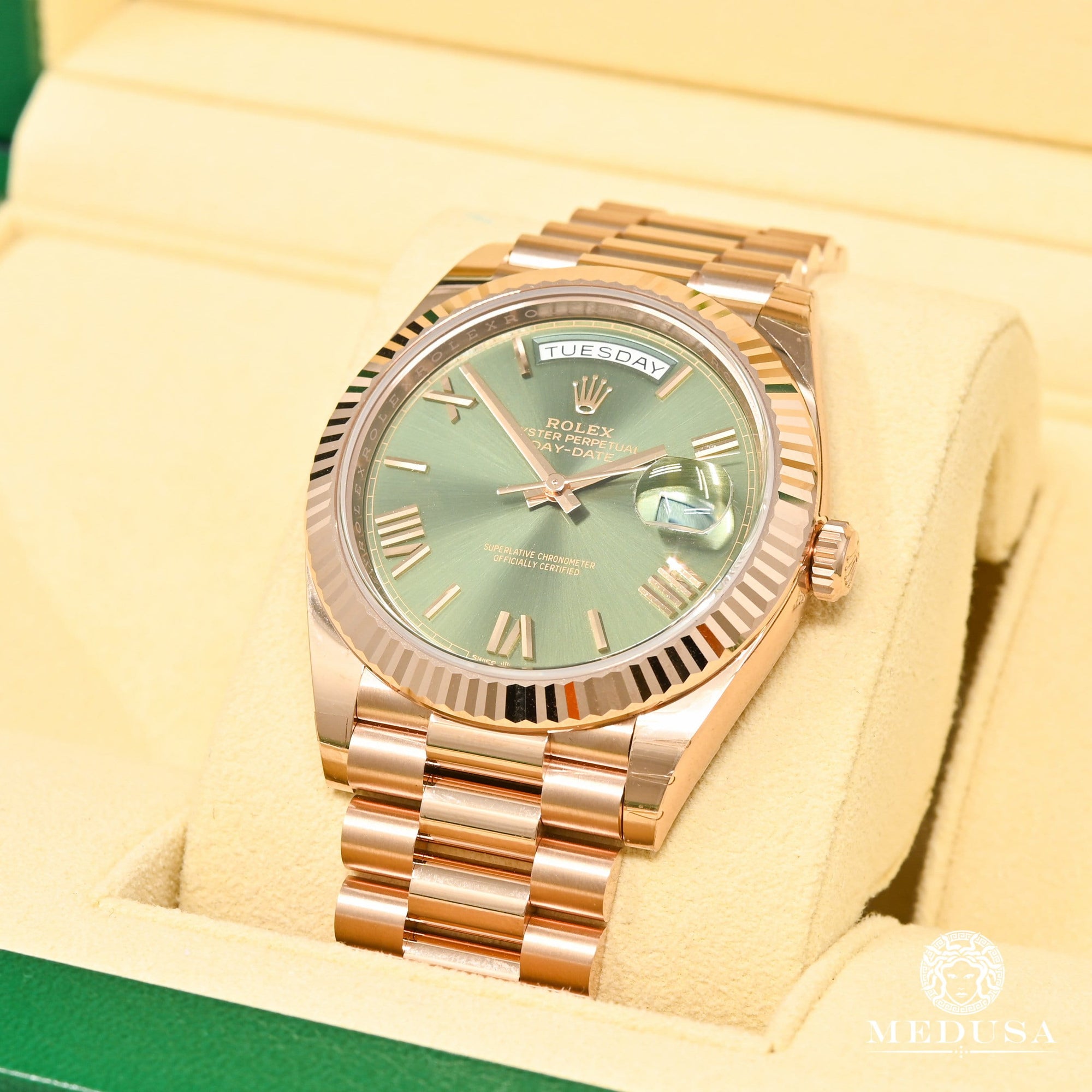 Montre Rolex | Montre Homme Rolex President Day-Date 40mm - Olive Rose Gold Or Rose