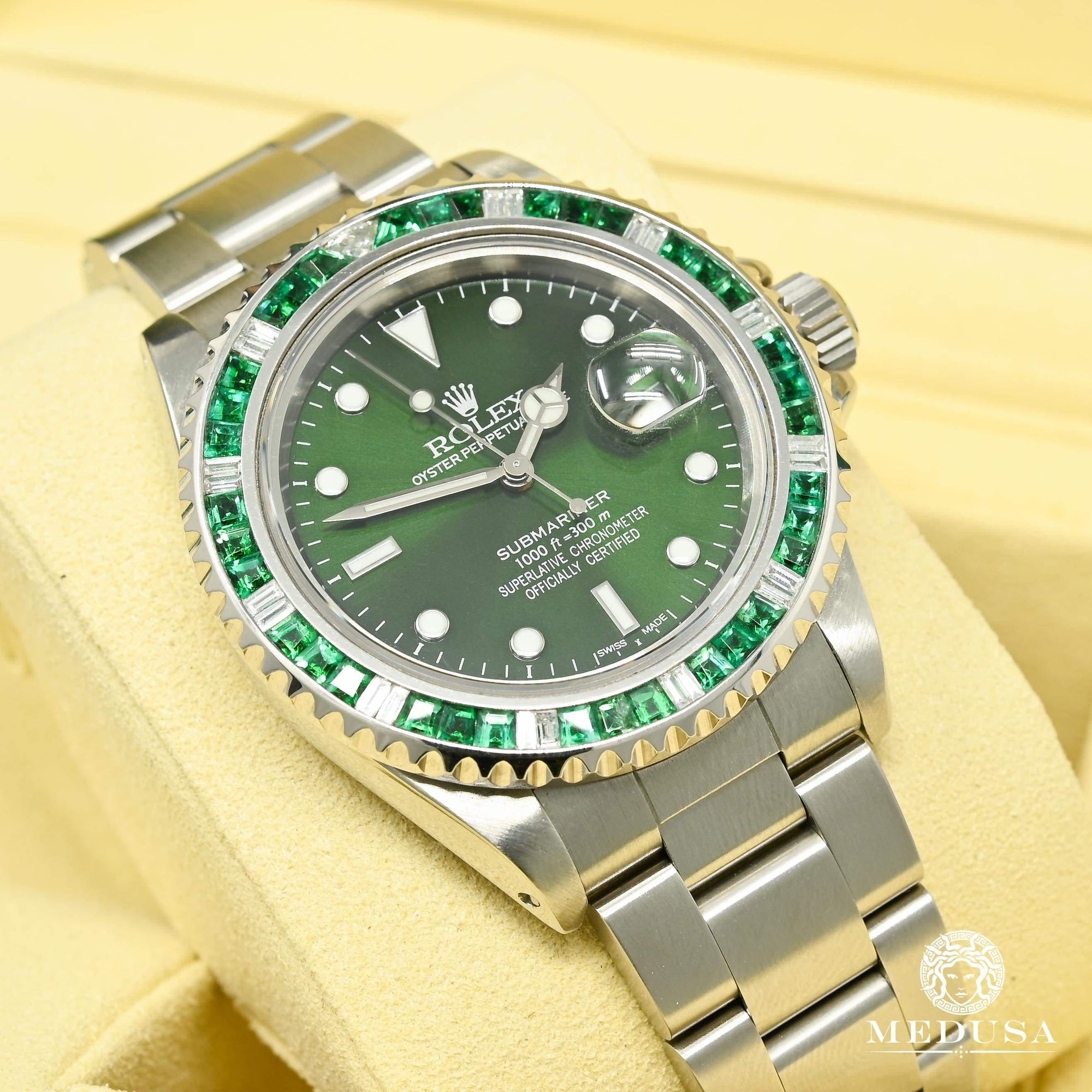 Montre Rolex | Montre Homme Rolex Submariner 40mm - Hulk Diamond &amp; Emerald Stainless
