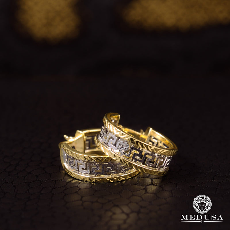 Anneaux en Or 10K | Boucles d’Oreilles Round F11 Or 2 Tons