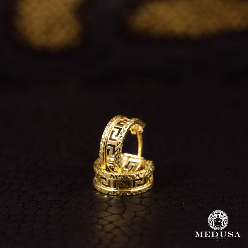 Anneaux en Or 10K | Boucles d’Oreilles Round F13 Or 2 Tons