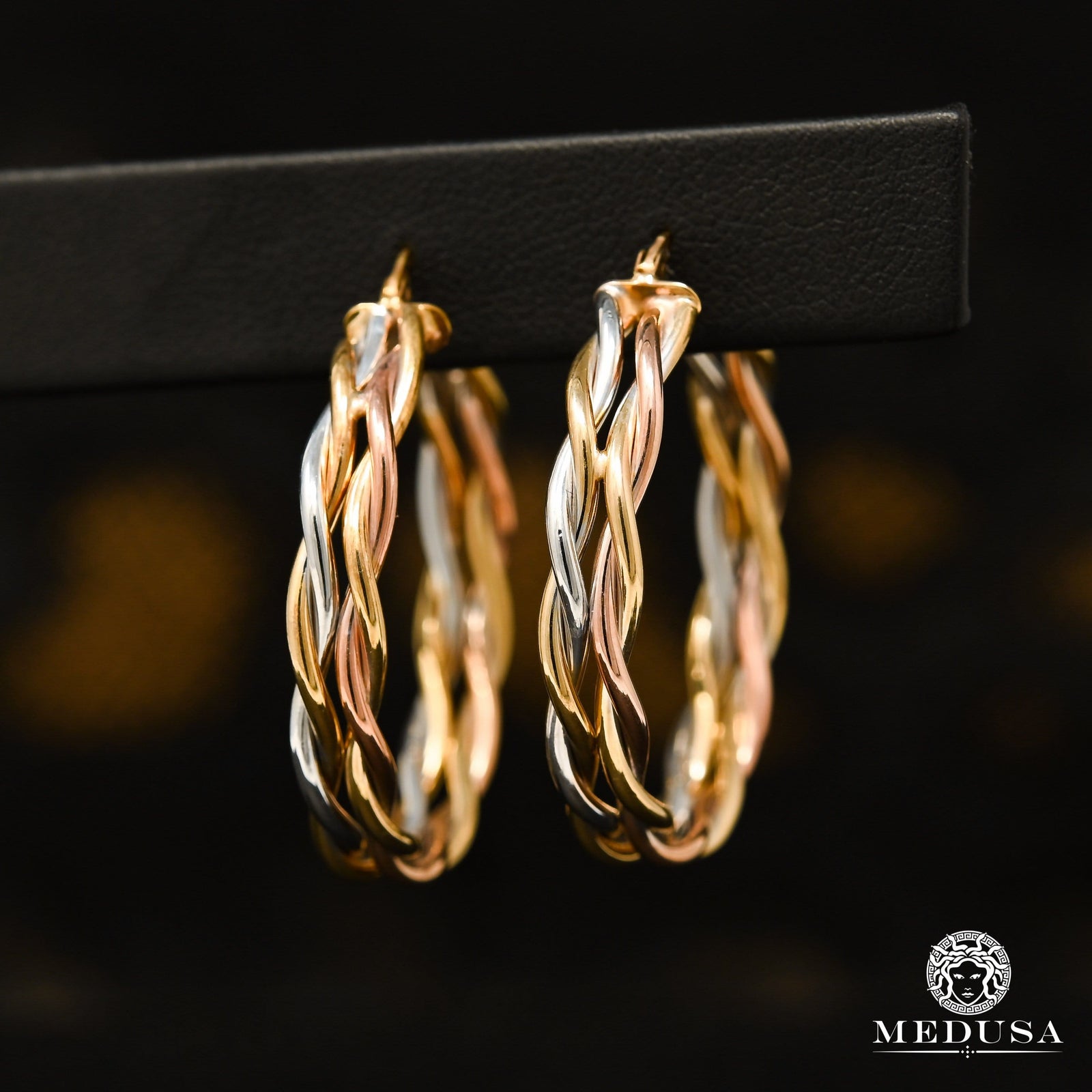 Anneaux en Or 10K | Boucles d’Oreilles Round F18 Or 3 Tons / 35mm