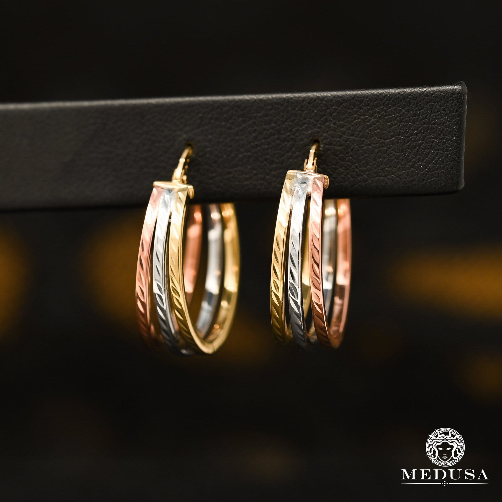 Anneaux en Or 10K | Boucles d’Oreilles Round F21 Or 3 Tons / 24mm