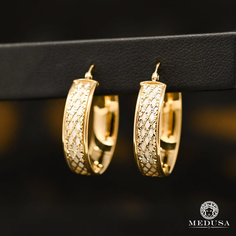 Anneaux en Or 10K | Boucles d’Oreilles Round F22 Or 2 Tons