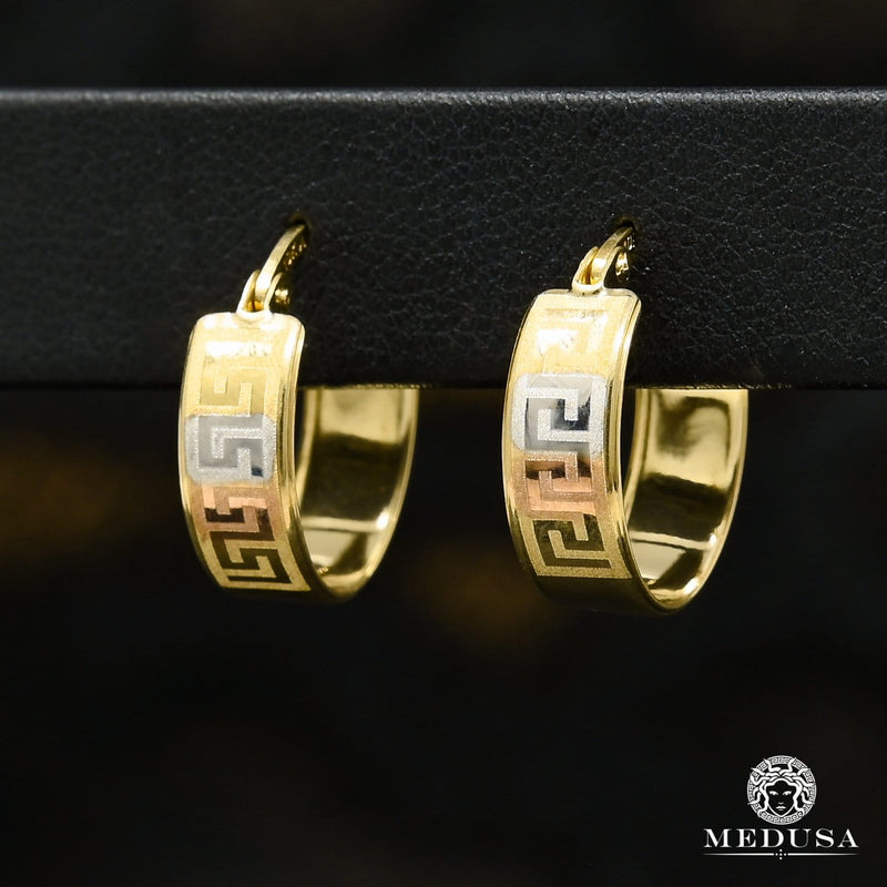 Anneaux en Or 10K | Boucles d’Oreilles Round F26 Or 3 Tons