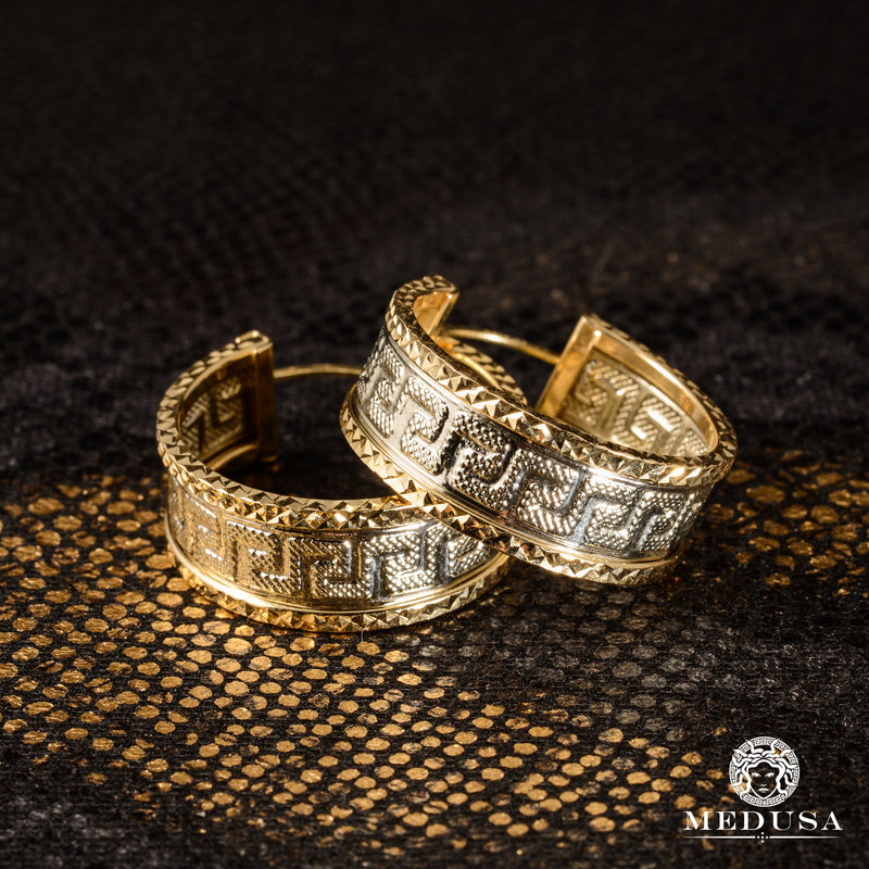 Anneaux en Or 10K | Boucles d’Oreilles Round F8 Or 2 Tons