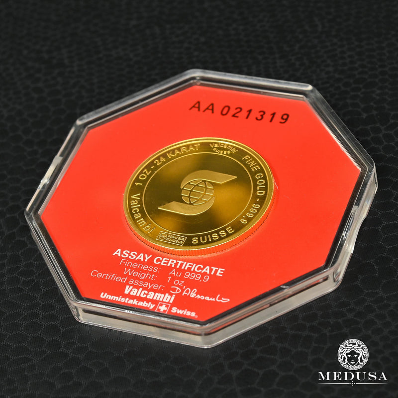 PAMP Fortuna | Lingot d’Or 24K Scotia Bank | 1 oz Lingot Rond d’Or Or Jaune