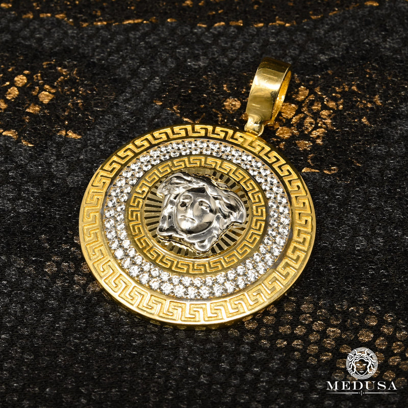 Pendentif en Or 10K | Médaillon Shield X11 Or Jaune