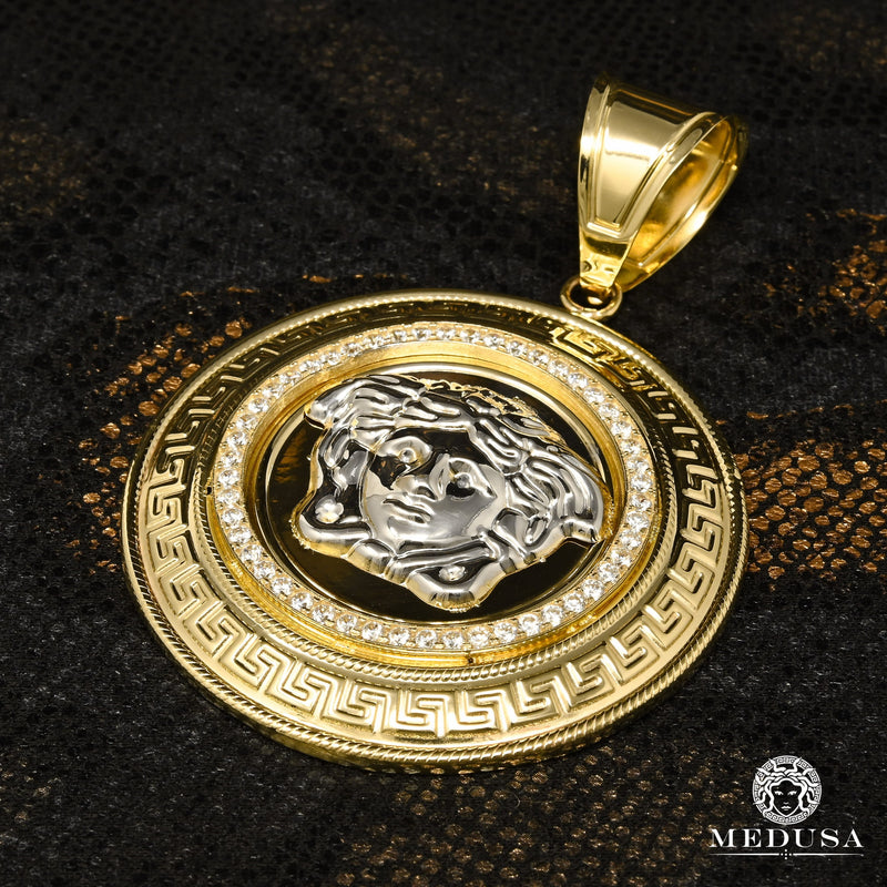 Pendentif en Or 10K | Médaillon Shield X15 Or 2 Tons