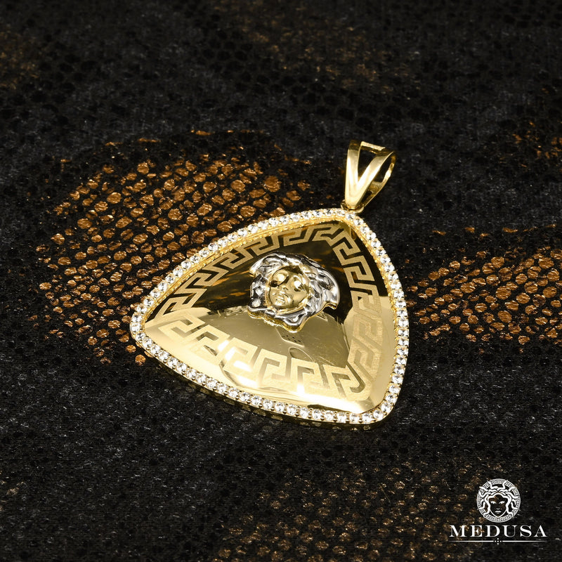 Pendentif en Or 10K | Médaillon Shield X16 Or 2 Tons