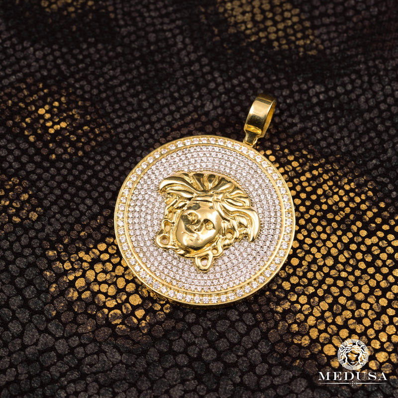 Pendentif en Or 10K | Médaillon Shield X5 Or Jaune