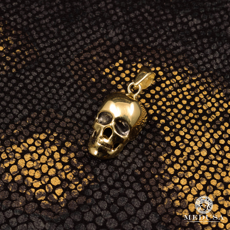 Pendentif en Or 10K | Pendentif Divers Skull X2 Or Jaune