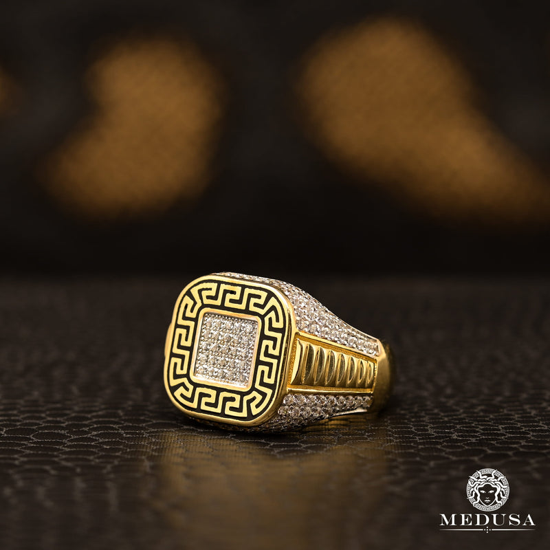 Bague en Or 10K | Bague Homme Square H23 Or Jaune