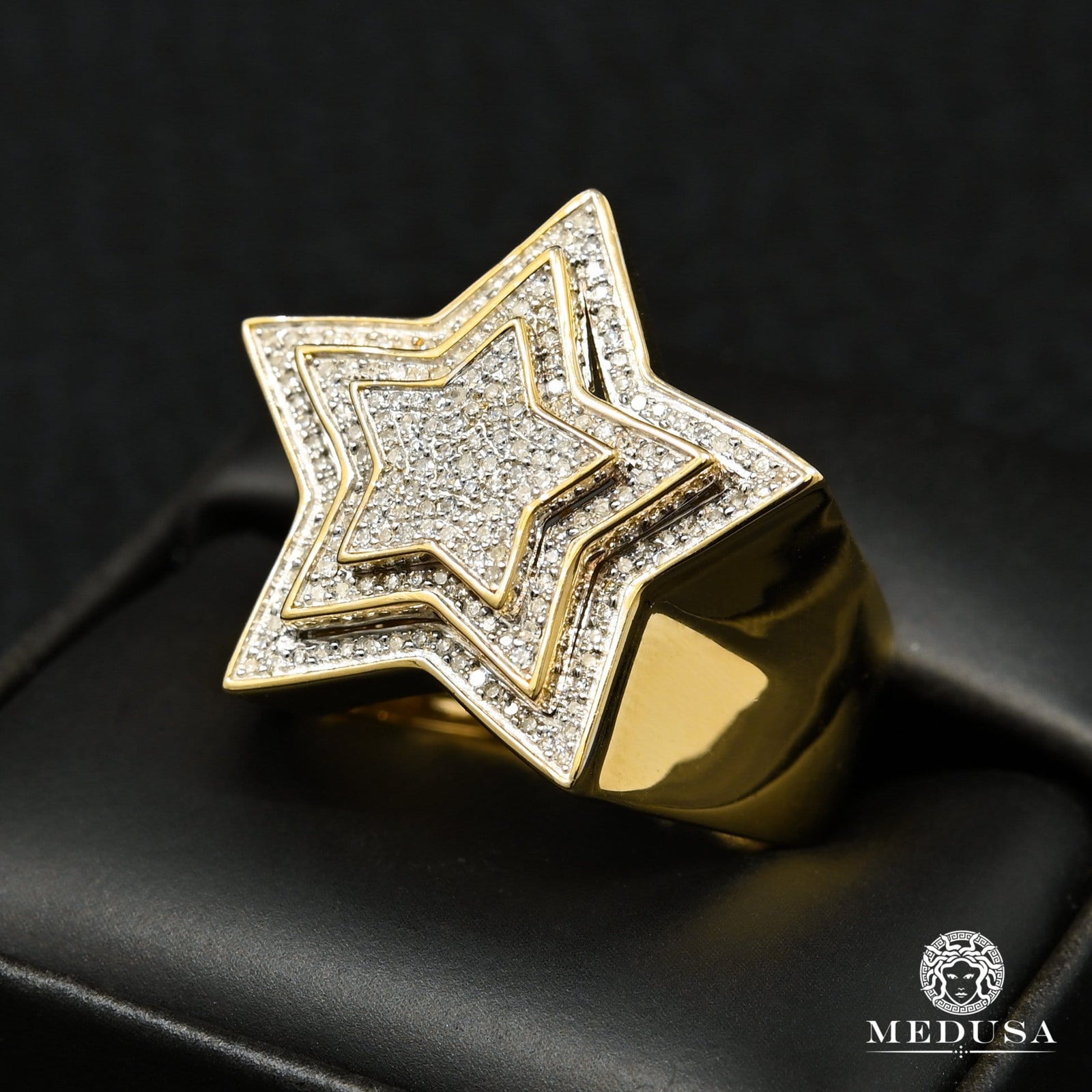 Bague à Diamants en Or 10K | Bague Homme SuperStar D10 - Diamant 50PT / Or Jaune