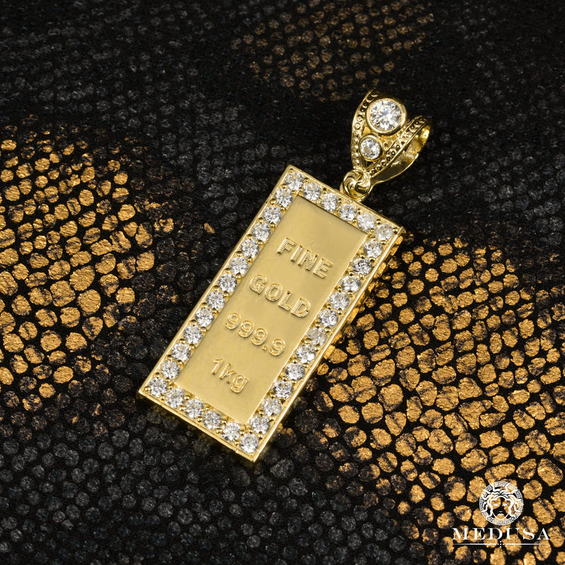 Pendentif en Or 10K | Pendentif Divers Tag X5 Or Jaune