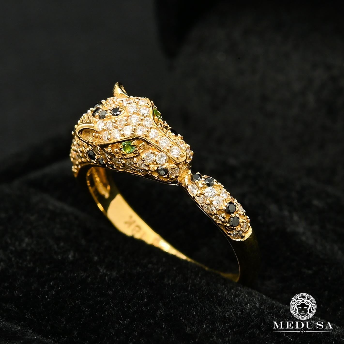 Bague à Diamants en Or 18K | Bague Femme Tiger D1 Diamant Or Jaune