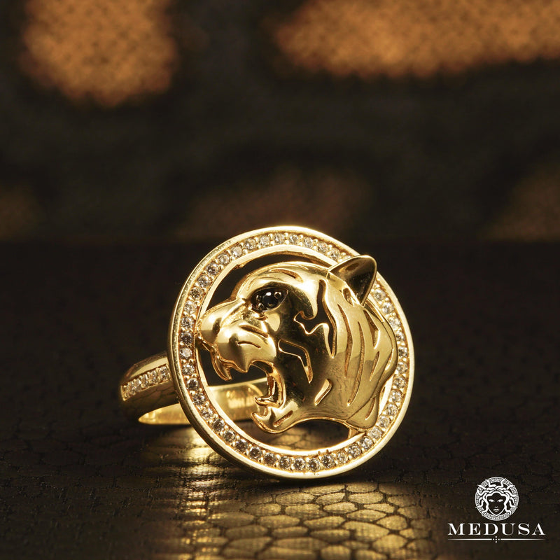 Bague en Or 10K | Bague Femme Tiger F6 Or Jaune