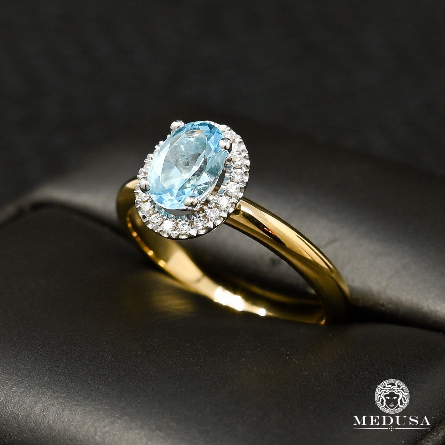 Bague à Diamants en Or 14K | Bague Femme Topaz D1 Diamant Or Jaune