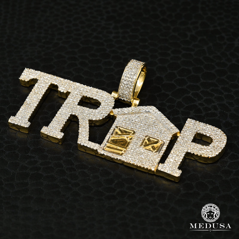 Pendentif à Diamants en Or 10K | Pendentif Divers Trap D2 Diamant Or Jaune