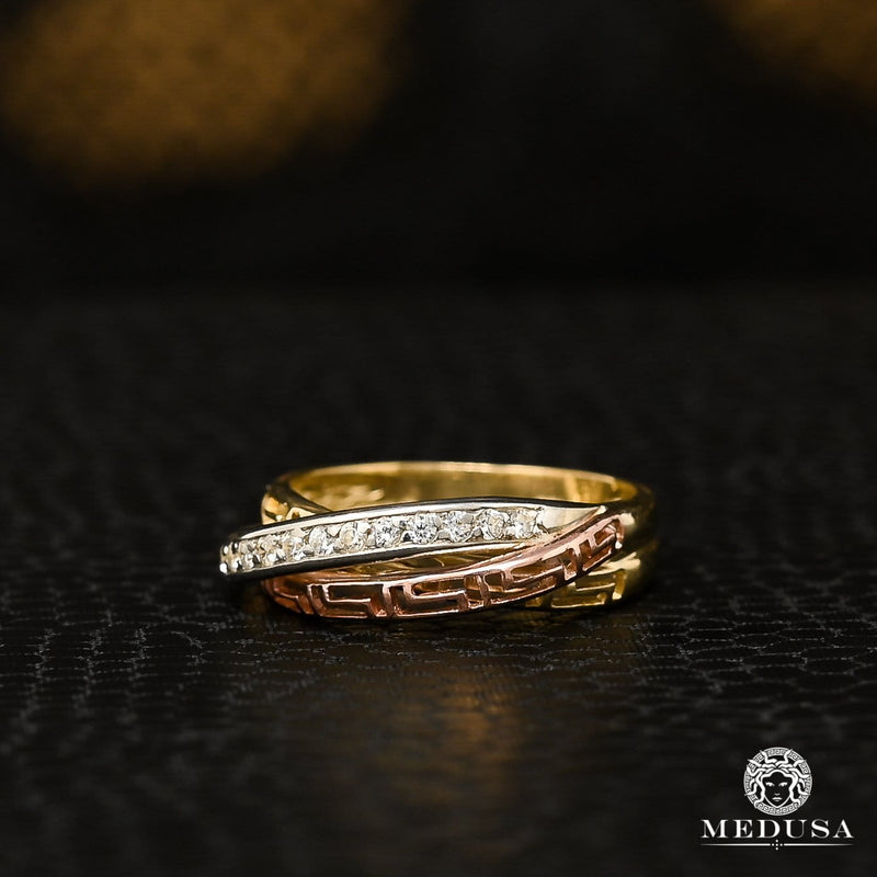 Bague en Or 10K | Bague Femme Tricolor F2 Or 3 Tons