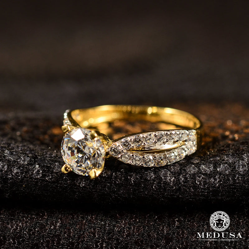 Bague en Or 10K | Bague Femme Zirconia F10
