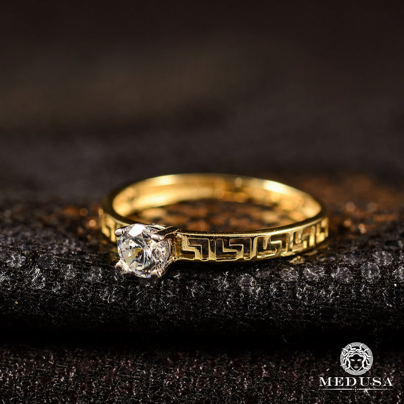 Bague en Or 10K | Bague Femme Zirconia F13 Or Jaune