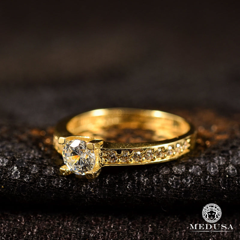 Bague en Or 10K | Bague Femme Zirconia F15 Or Jaune