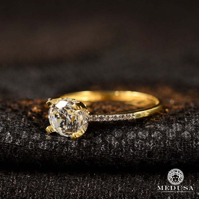 Bague en Or 10K | Bague Femme Zirconia F19 Or Jaune