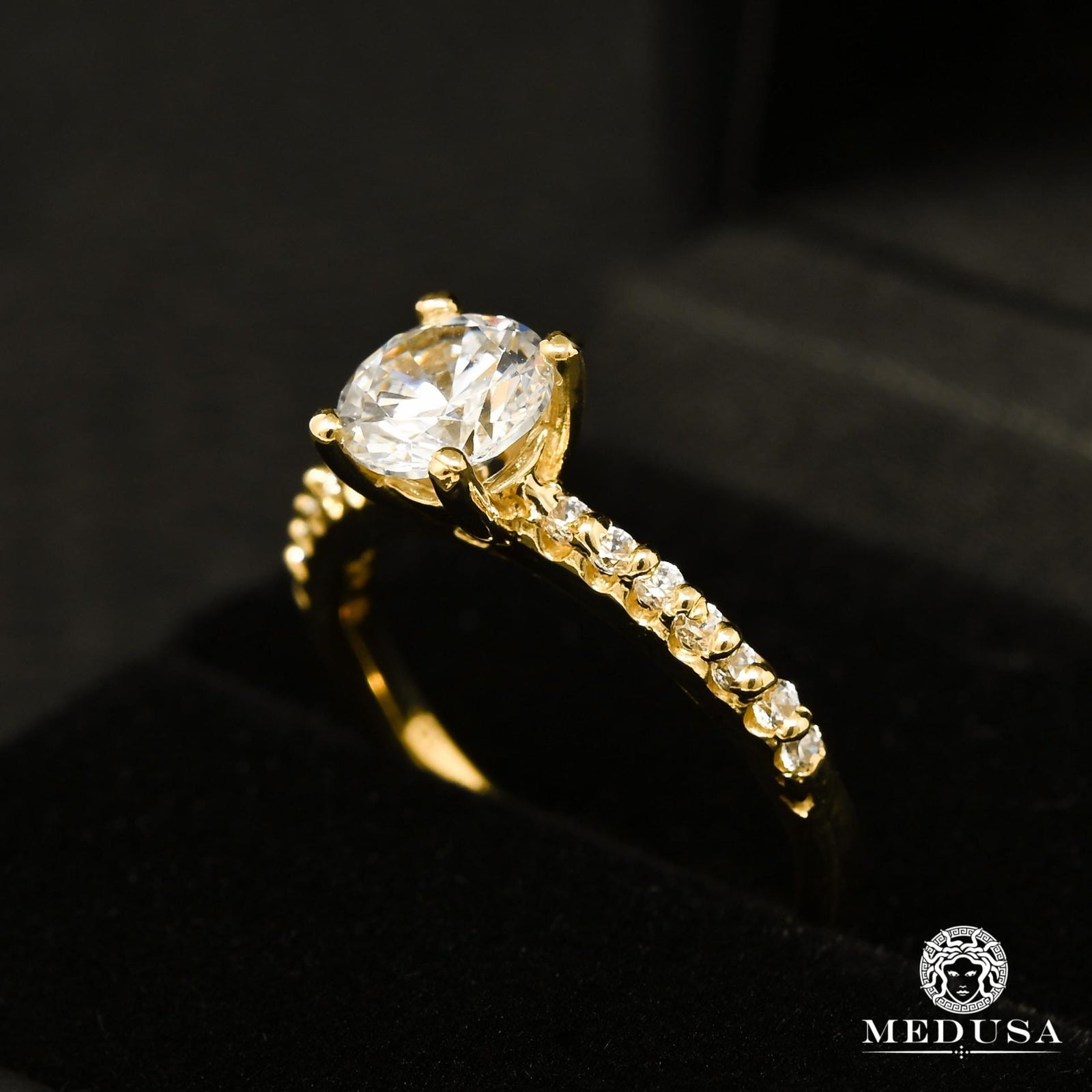 Bague en Or 10K | Bague Femme Zirconia F30 Or Jaune