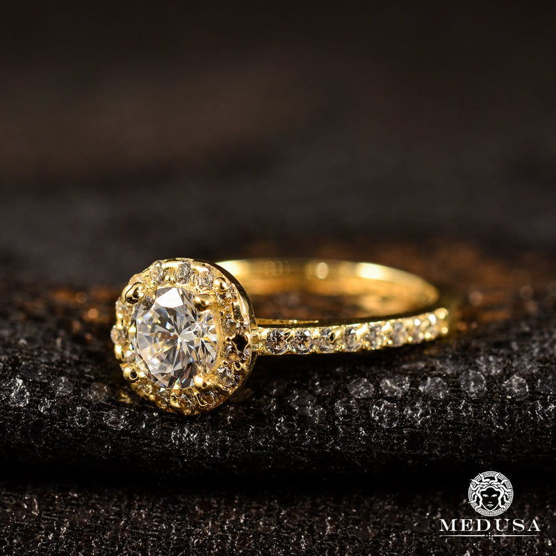 Bague en Or 10K | Bague Femme Zirconia F9 Or Jaune